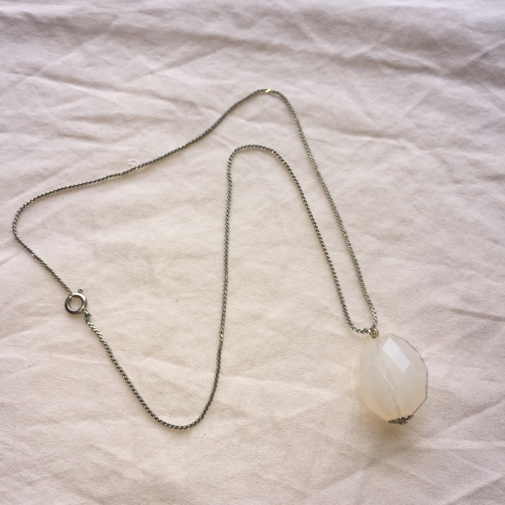 Cream and silver statement necklace